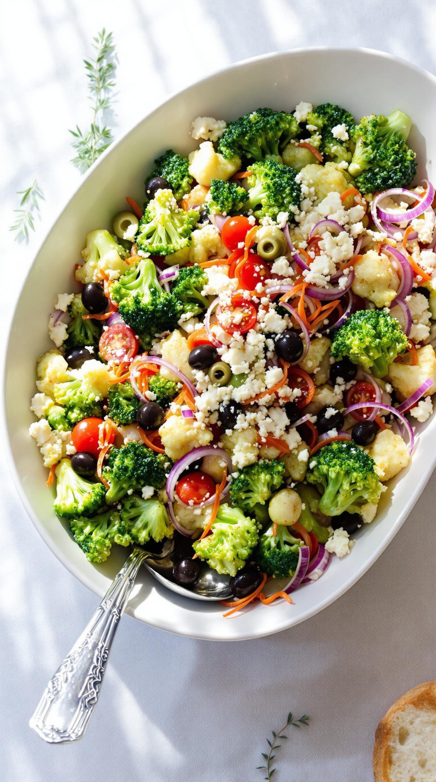 mediterranean broccoli cauliflower salad