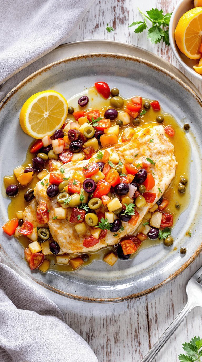 mediterranean style baked swordfish