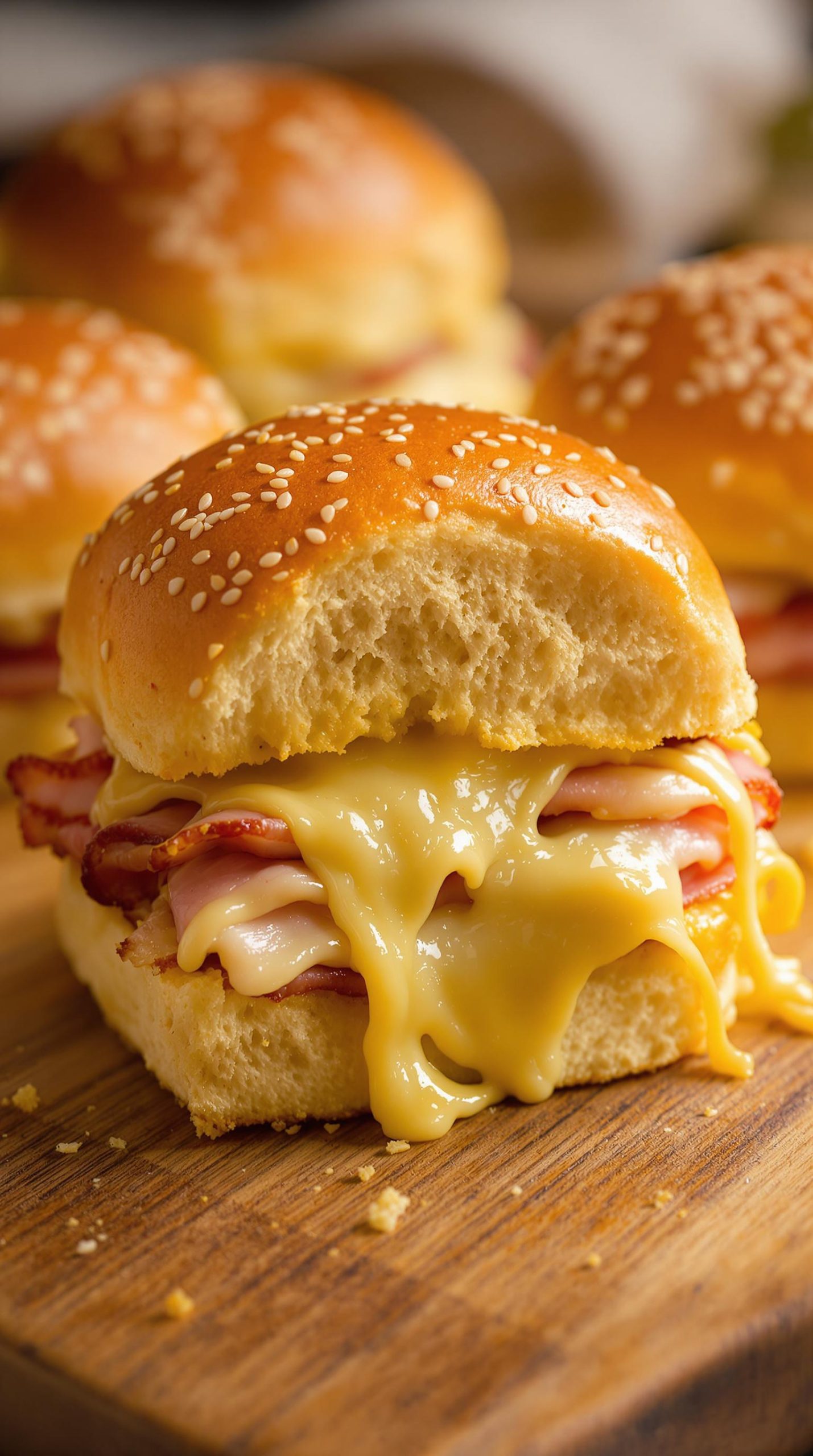 melty ham and swiss sliders