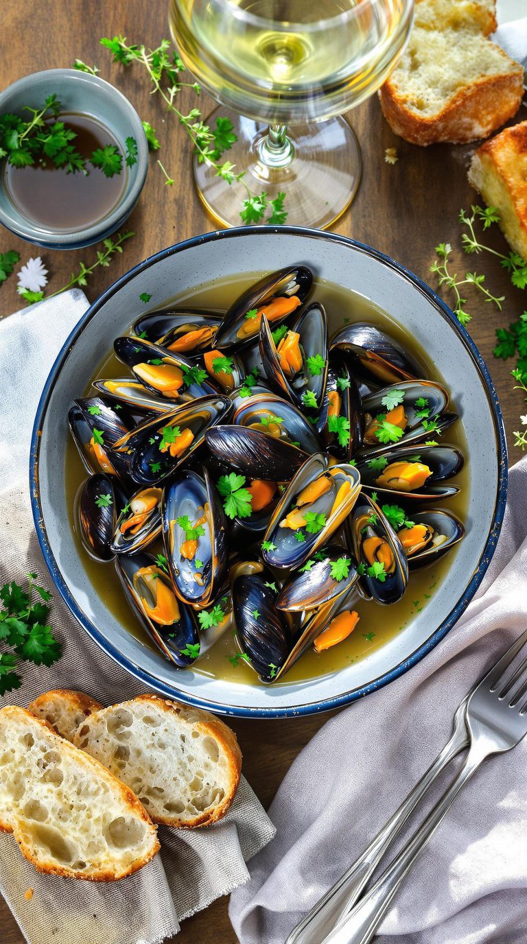 mussels cooked in wine