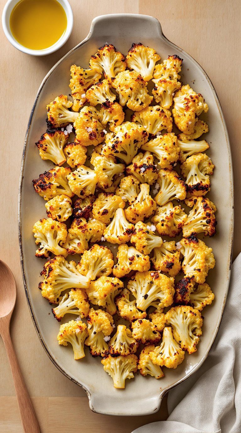 oven roasted golden brown cauliflower