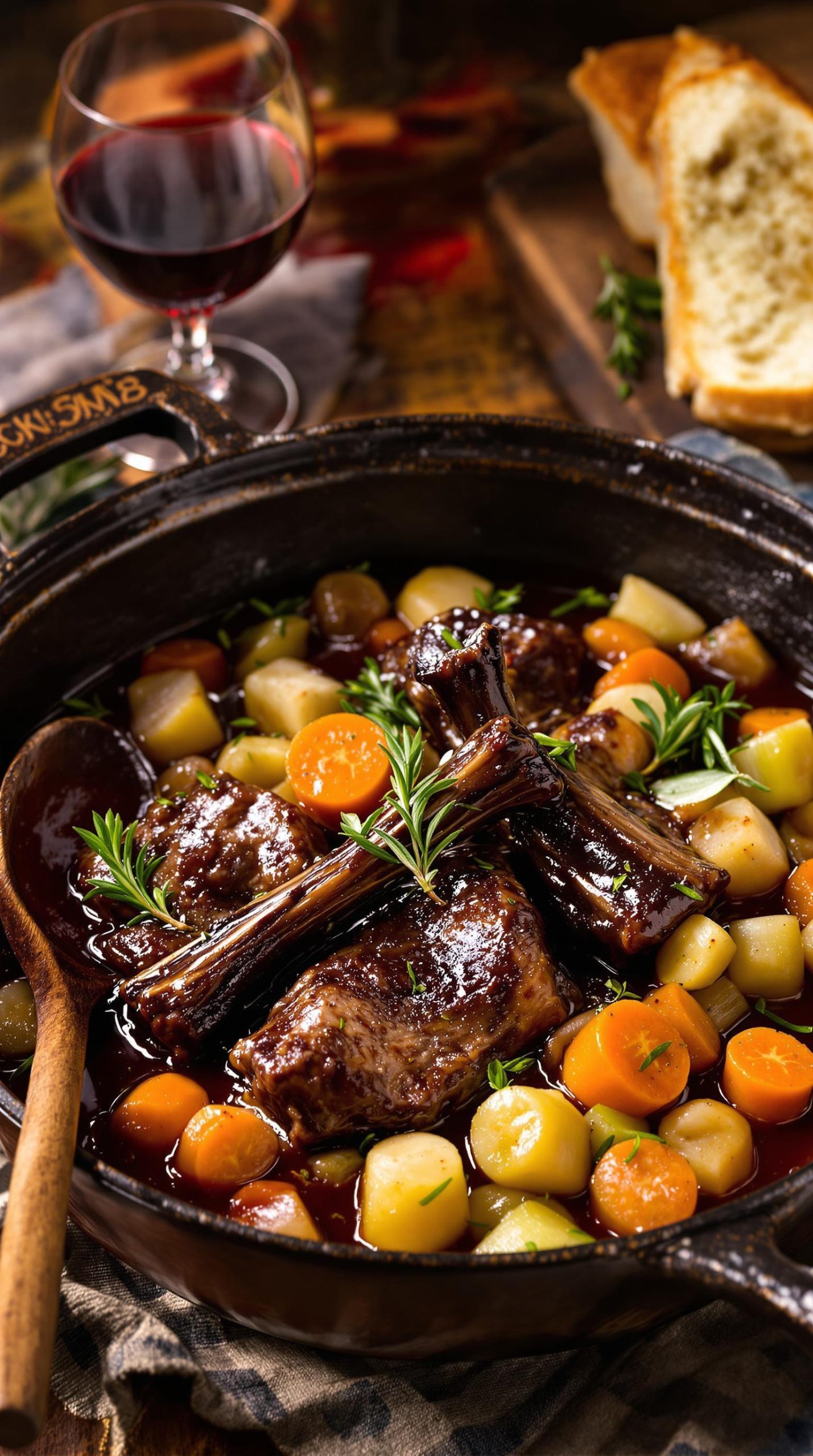 oxtail braised in red wine