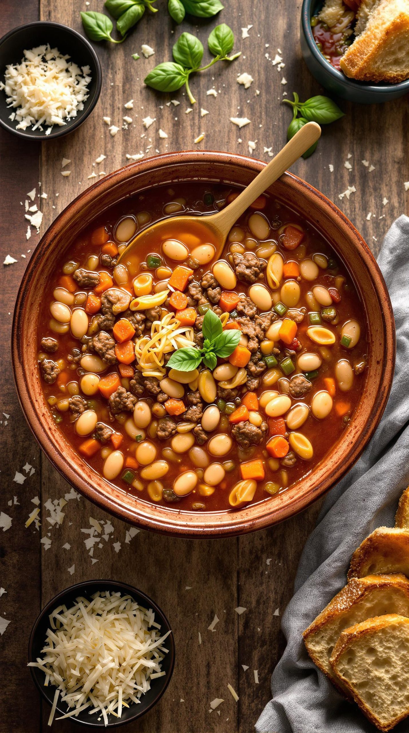 pasta fagioli with beef