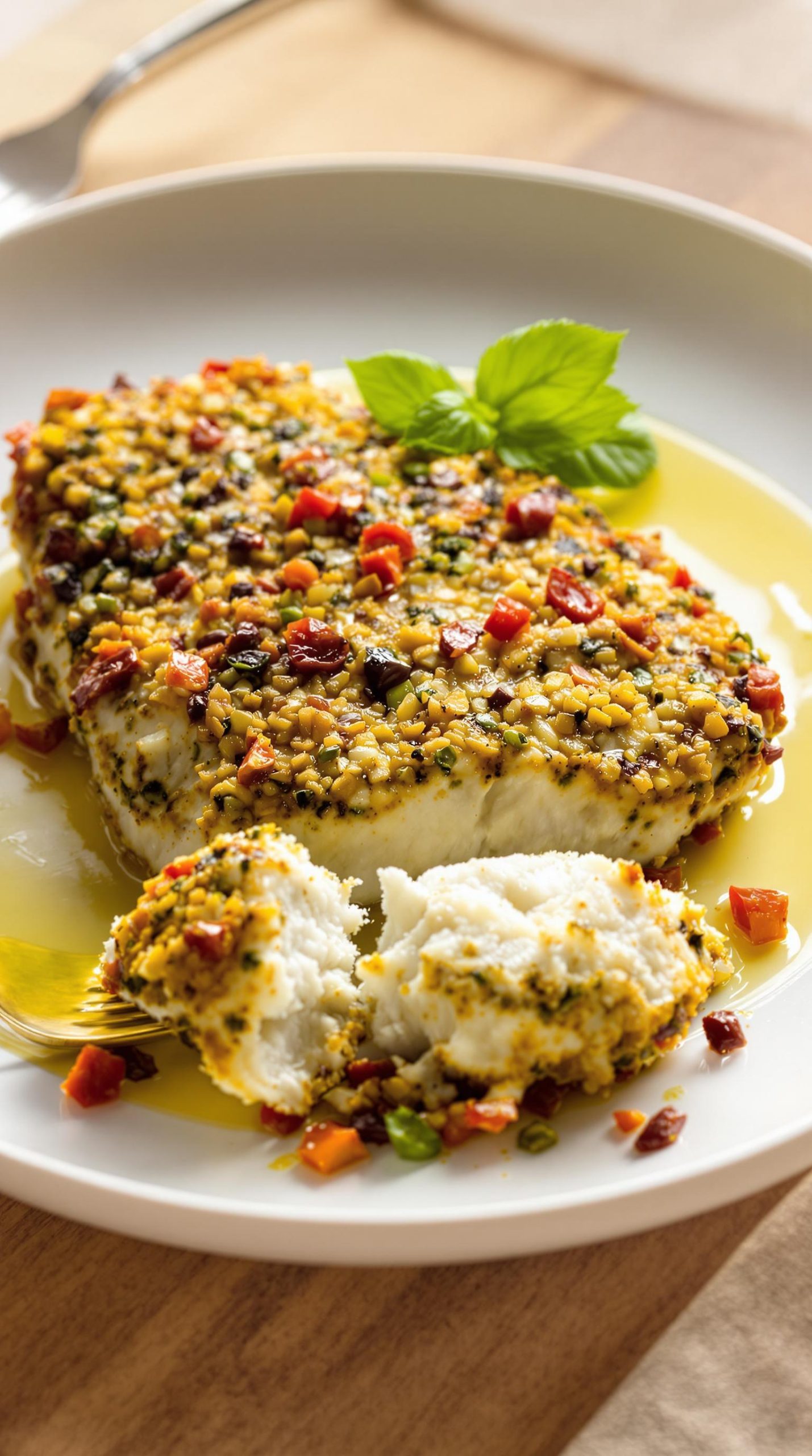 pesto crusted chilean sea bass