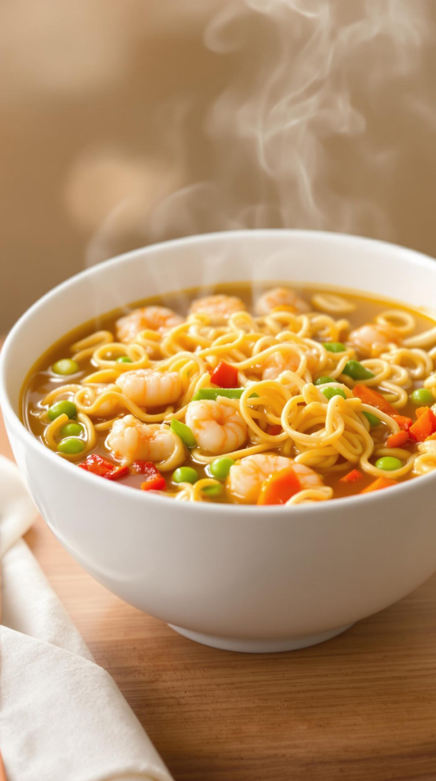quick ramen shrimp soup