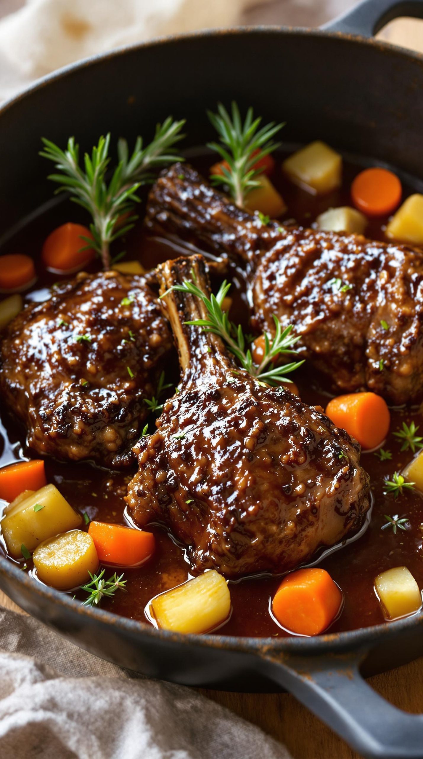 rich oxtail red wine stew