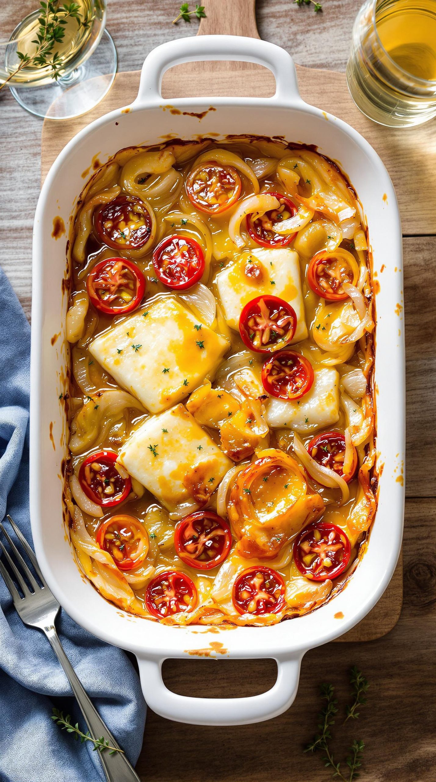 saffron halibut gratin delight