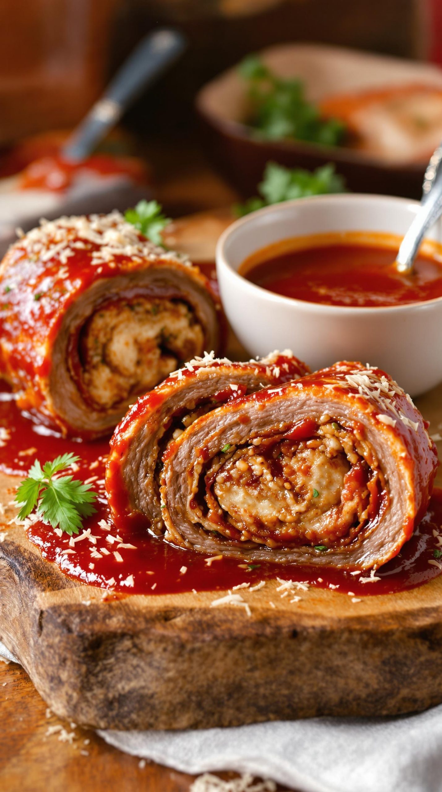 sausage stuffed beef rolls