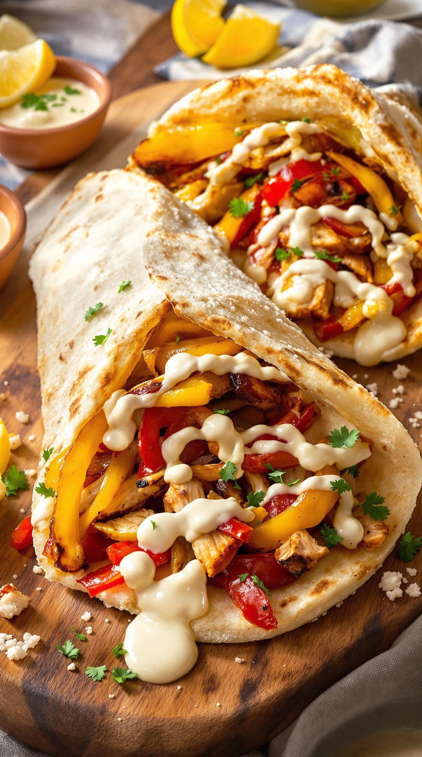 savory marinated chicken wraps