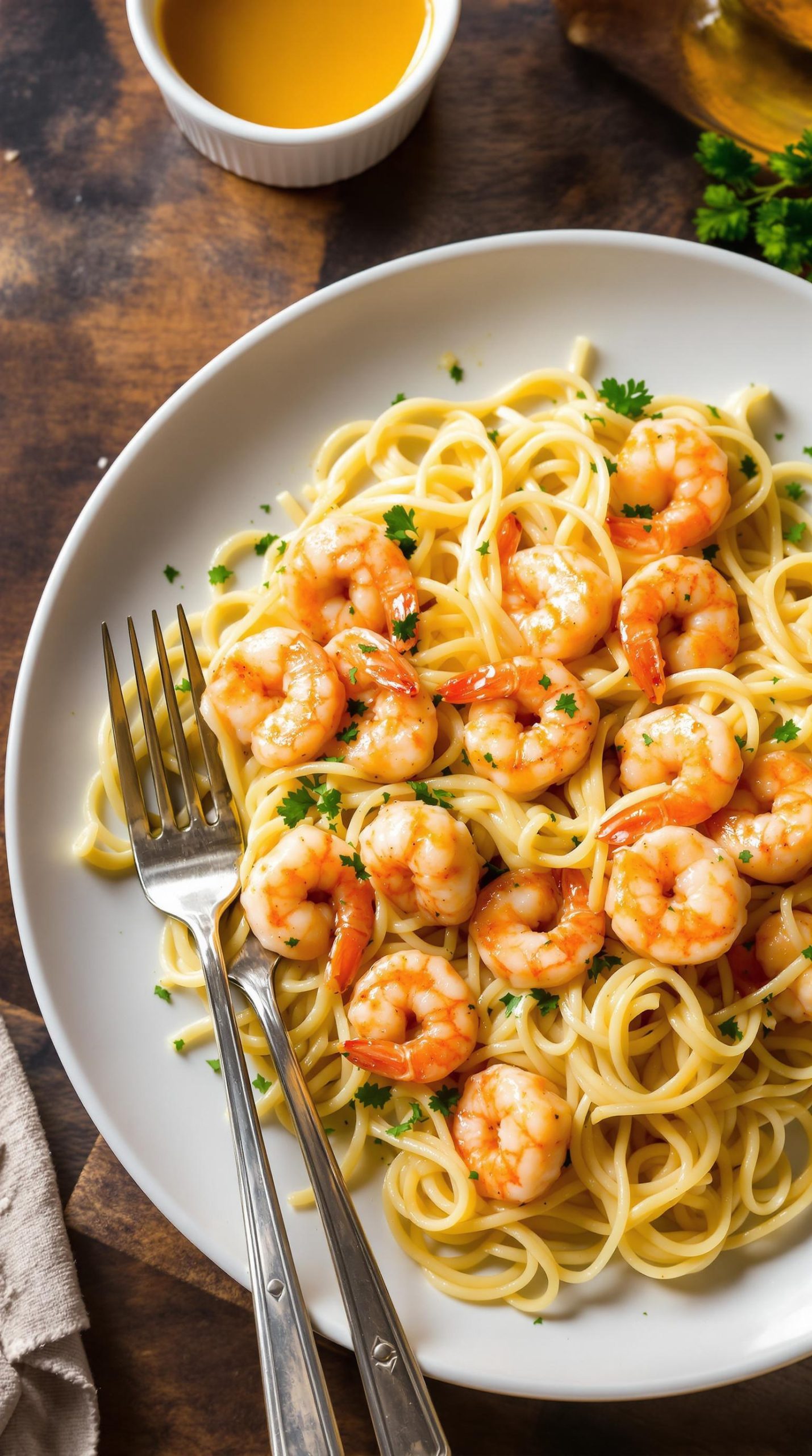 shrimp pasta with garlic butter