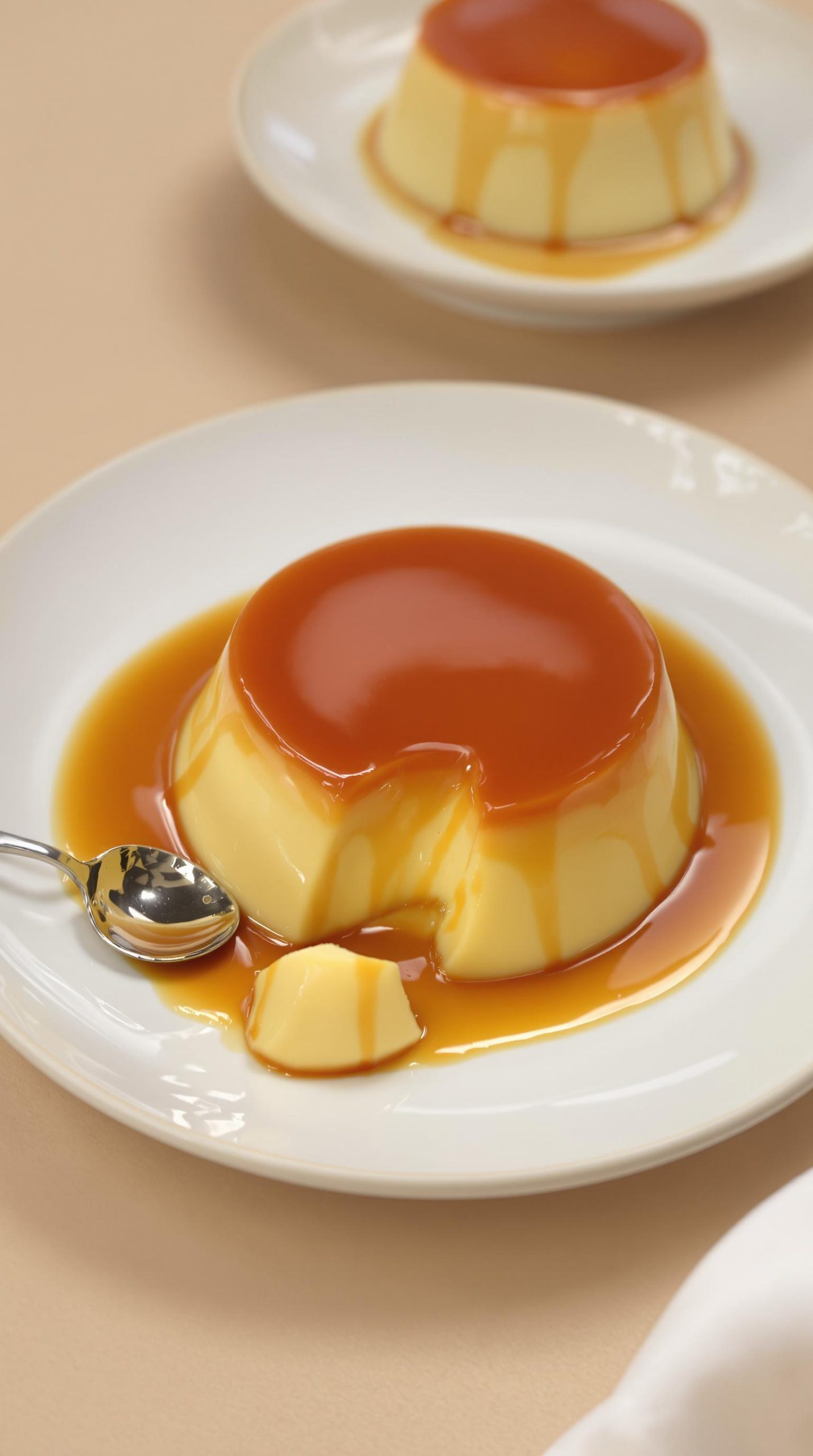 silky caramel flan preparation