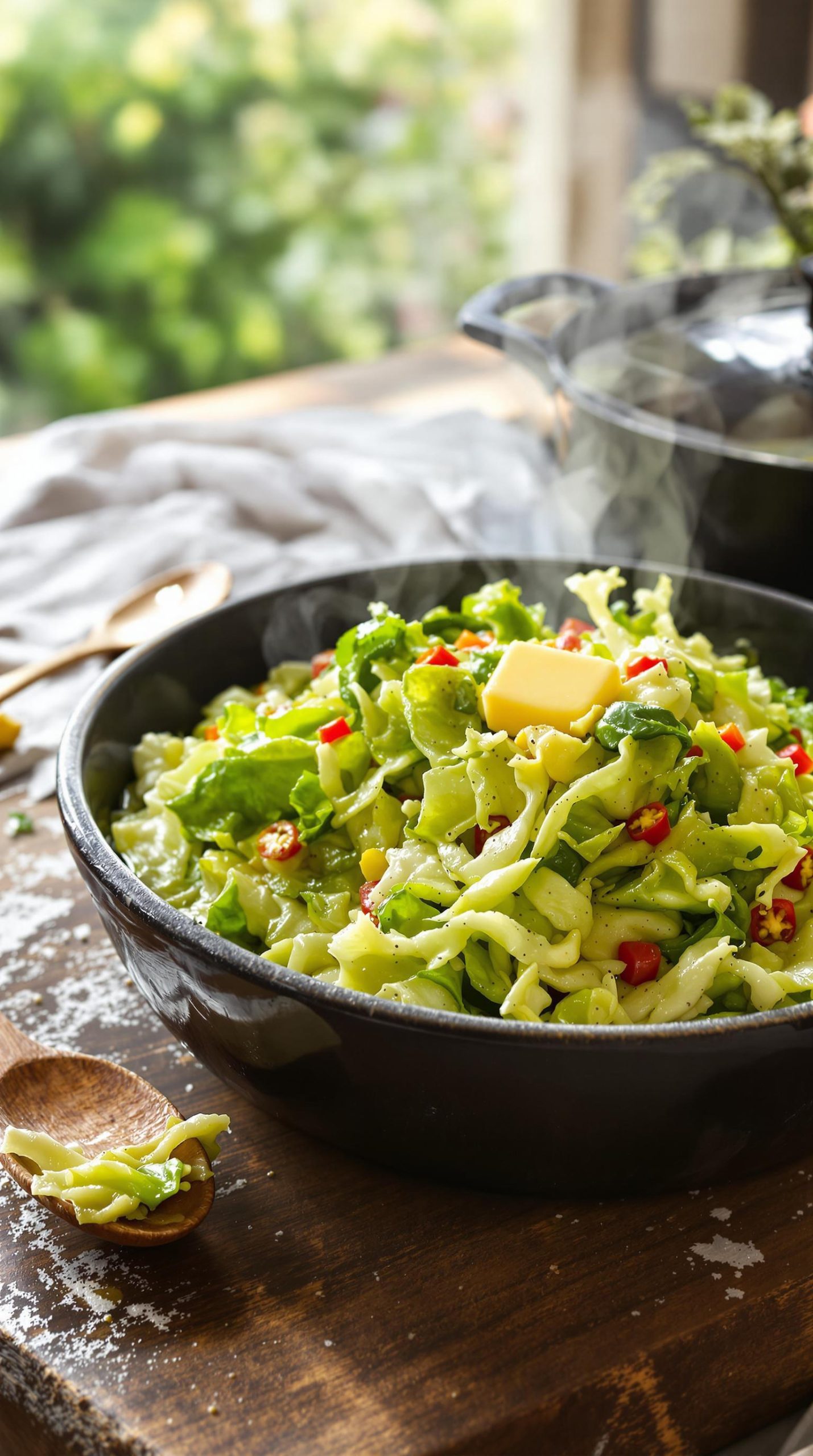 spicy southern style buttered cabbage