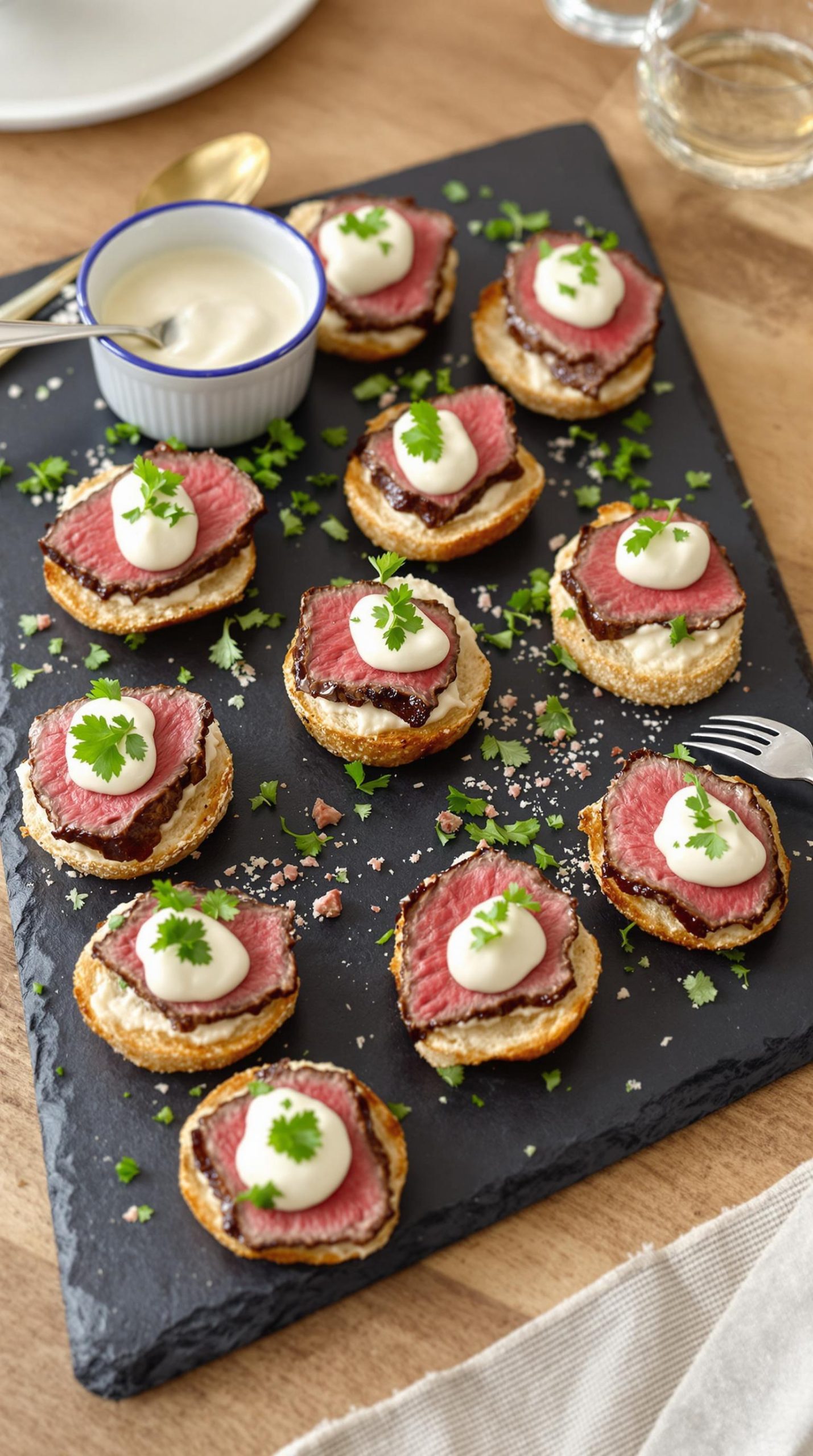 steakhouse bites with sauce