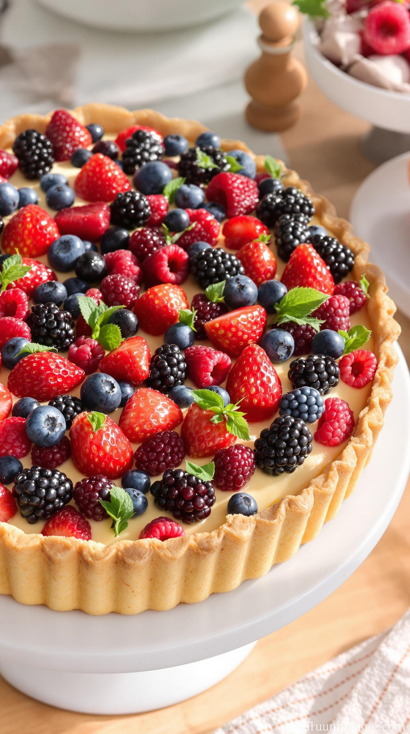 summer berry tart preparation