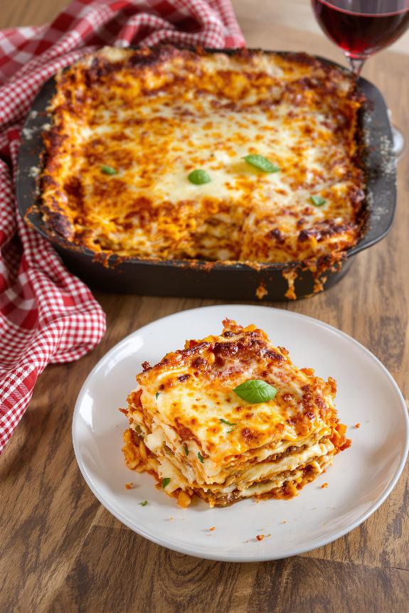 three cheese layered lasagna recipe