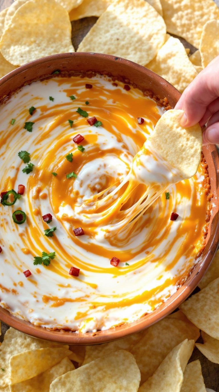 three cheese queso dip