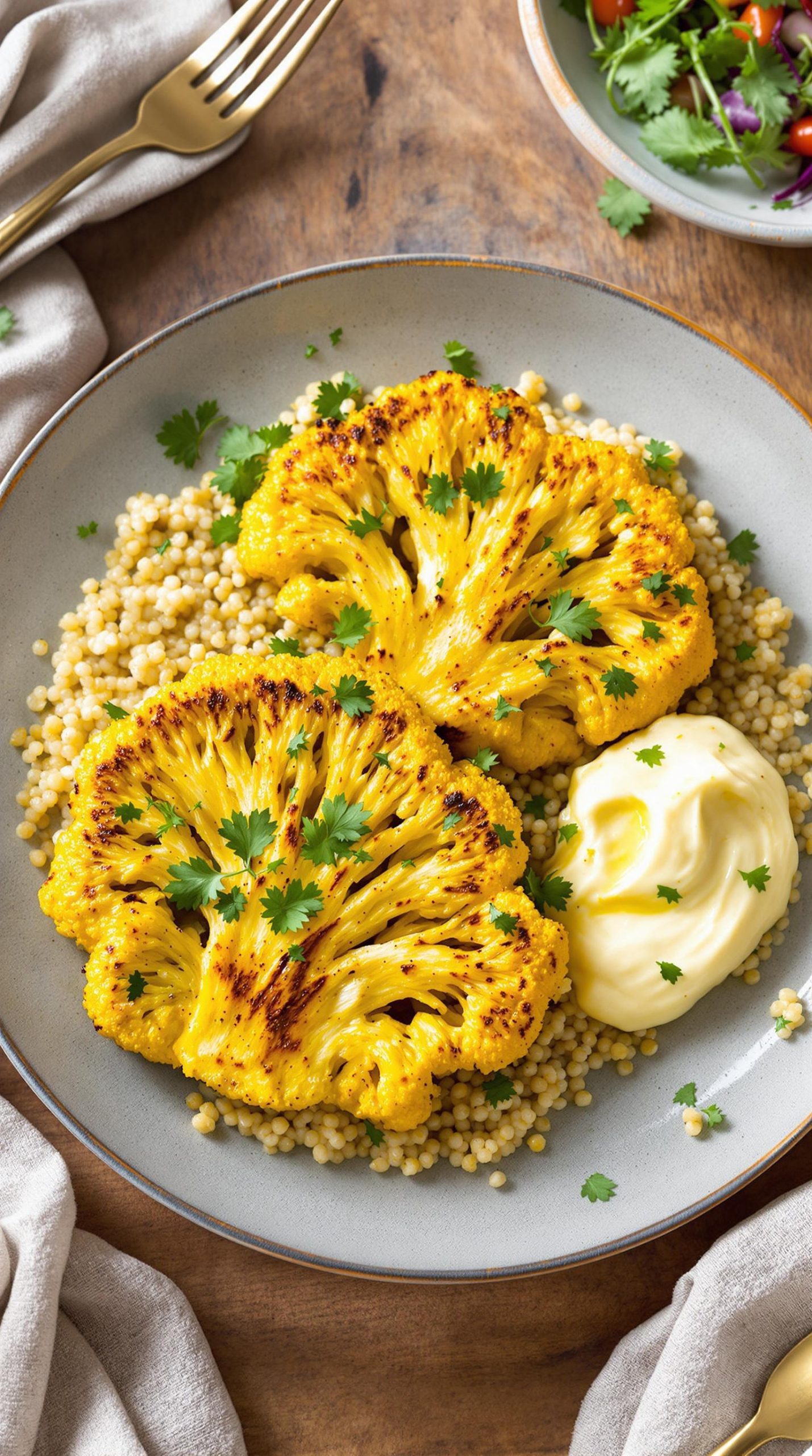 turmeric garlic cauliflower steak