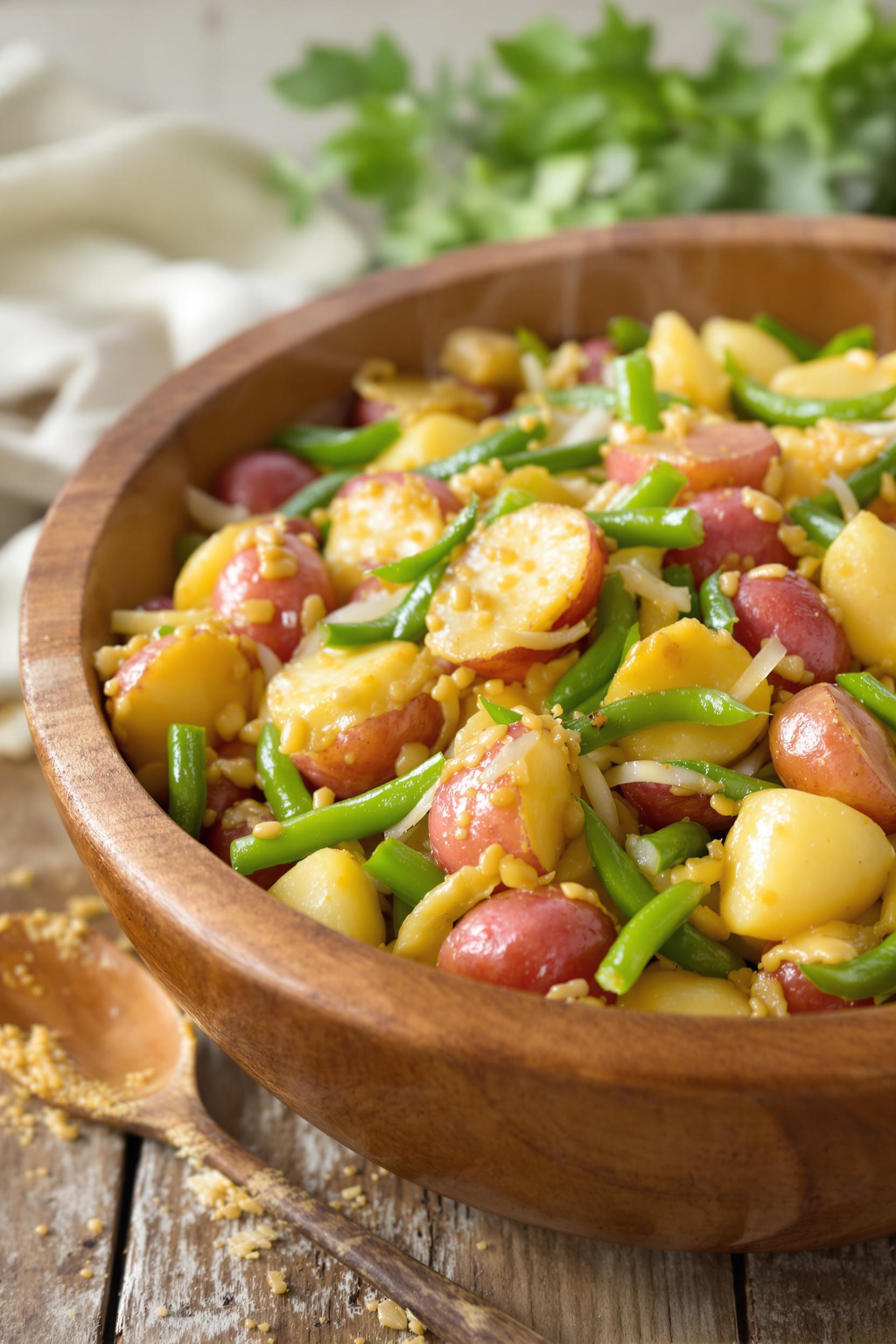 warm tangy potato salad