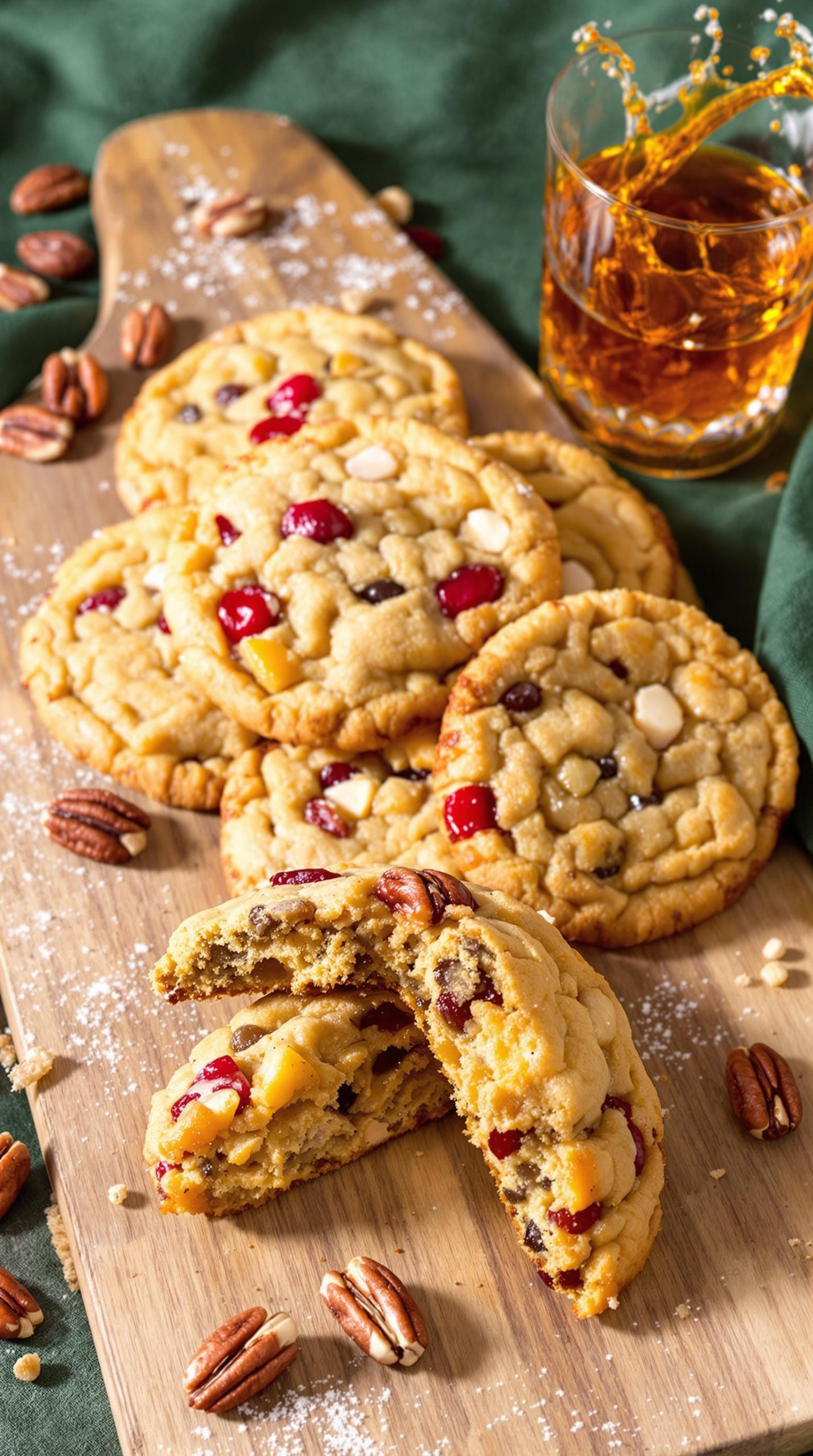 whiskey infused candied fruit cookies