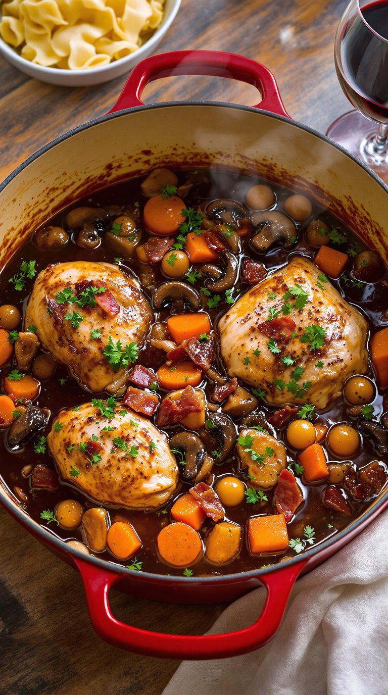 wine braised chicken dish