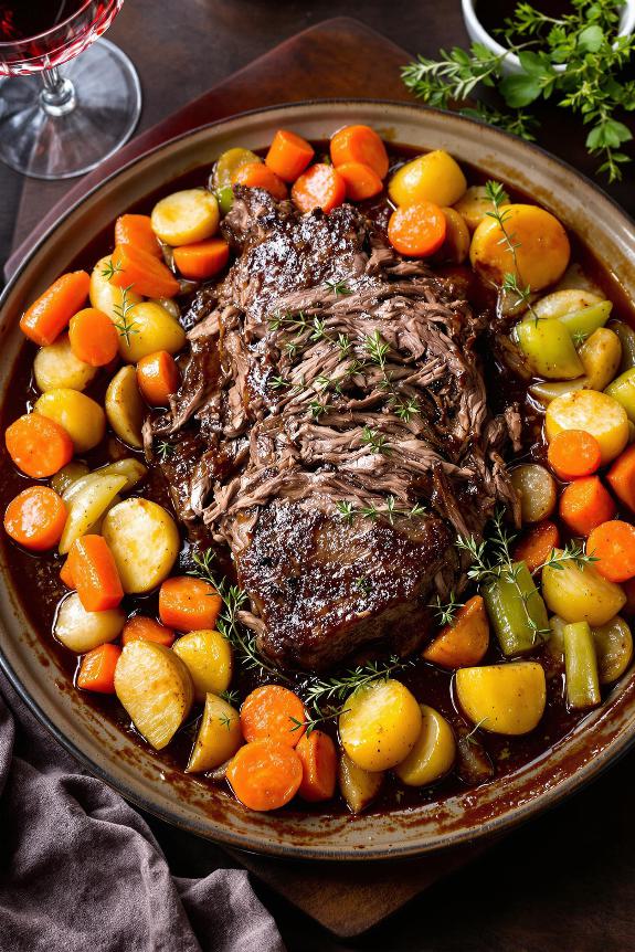 wine braised pot roast recipe
