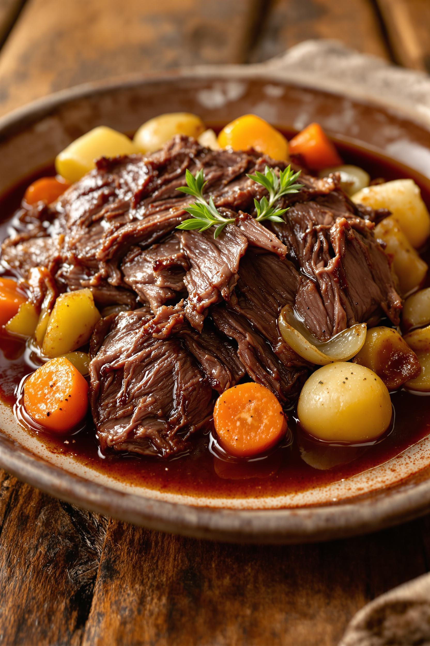 wine braised pot roast recipe