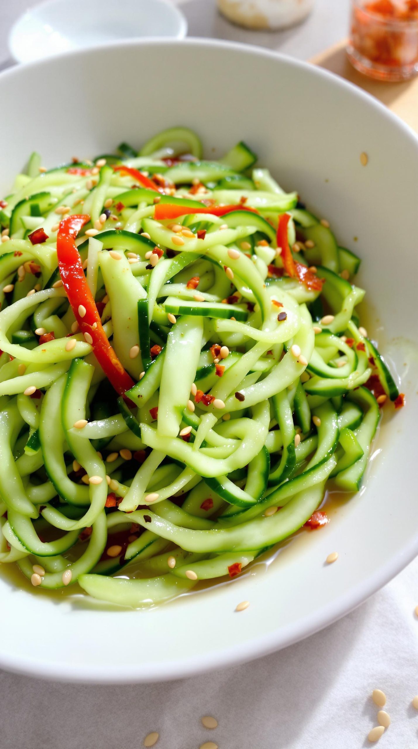 zingy cucumber salad preparation